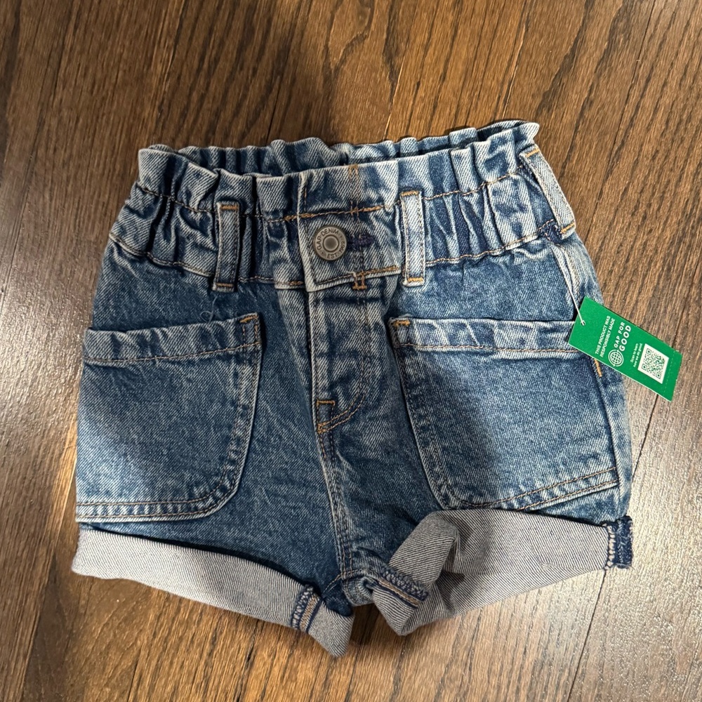 GAP Dark Wash Just Like Mom Denim Jean Shorts Jeans Cut Offs High Girls Toddler - Picture 3 of 5
